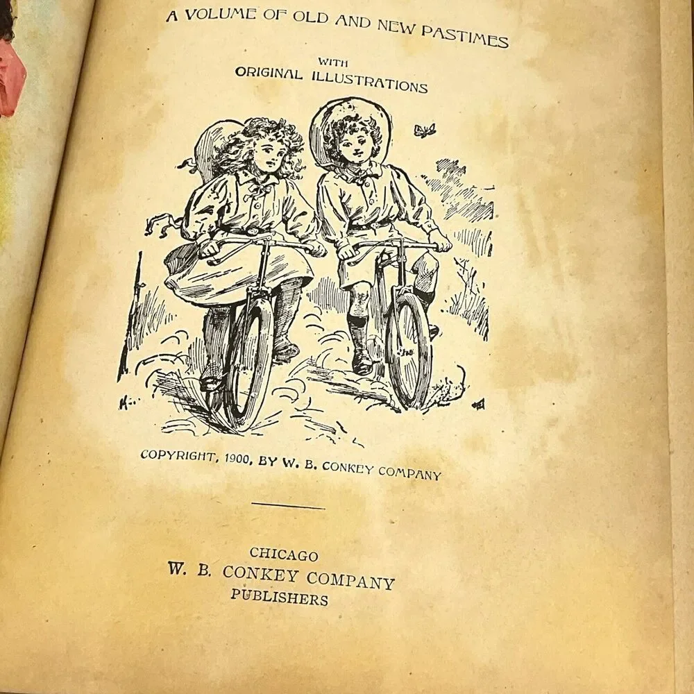 1900 Childrens Games Boys Girls Old New Pastimes‎ Illustrated Chromolithographic